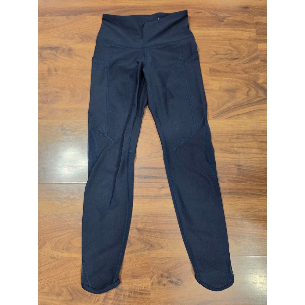 Excellent Old Navy Active Leggings S Navy Blue Powersoft High-Rise Mesh Pockets